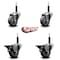 Service Caster 3'' Gray Poly Wheel Swivel 3/4'' Expanding Stem Caster Set 2 Brakes, 4PK SCC-EX20S314-PPUB-2-PLB-2-34 - alternate 5